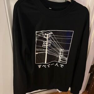 Black Graphic Long Sleeve Shirt